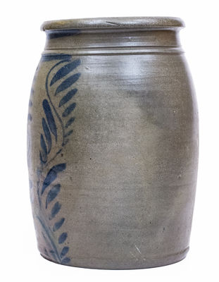 2 Gal. Shinnston, WV Stoneware Jar w/ Elaborate Freehand Decoration