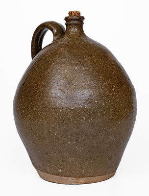 Rare Alkaline-Glazed Stoneware Jug Marked "L," probably Georgia, 19th century