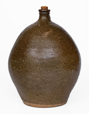 Rare Alkaline-Glazed Stoneware Jug Marked "L," probably Georgia, 19th century