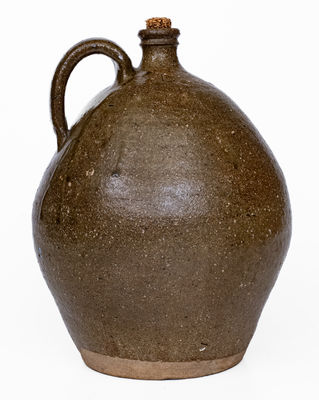 Rare Alkaline-Glazed Stoneware Jug Marked "L," probably Georgia, 19th century