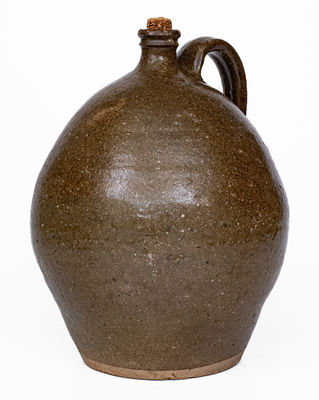 Rare Alkaline-Glazed Stoneware Jug Marked "L," probably Georgia, 19th century