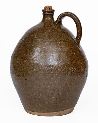 Rare Alkaline-Glazed Stoneware Jug Marked "L," probably Georgia, 19th century
