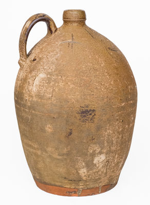 Rare Edgefield District, SC Stoneware Jug Dated 1873, attrib. J.P. Bodie, Kirksey s Crossroads