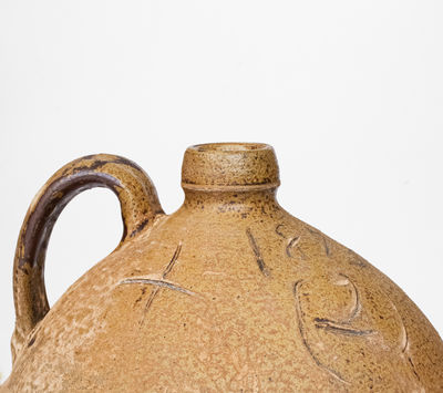 Rare Edgefield District, SC Stoneware Jug Dated 1873, attrib. J.P. Bodie, Kirksey s Crossroads