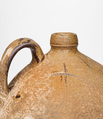 Rare Edgefield District, SC Stoneware Jug Dated 1873, attrib. J.P. Bodie, Kirksey s Crossroads