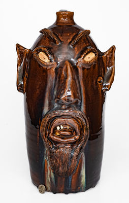 Large Brown s Pottery / Arden, NC 1989 Stoneware Devil Face Jug