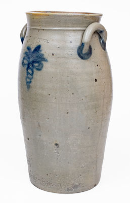 Very Rare ATHERON & TRICE / ALBANY, NY Stoneware Churn, c1820-26