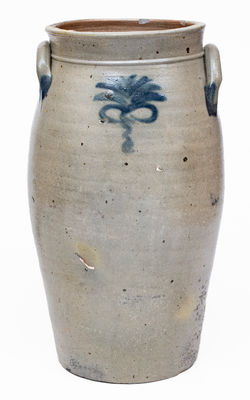 Very Rare ATHERON & TRICE / ALBANY, NY Stoneware Churn, c1820-26