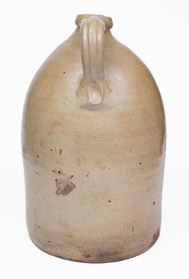 5 Gal. WM. E. WARNER / WEST TROY Stoneware Jug w/ Slip-Trailed Floral Decoration