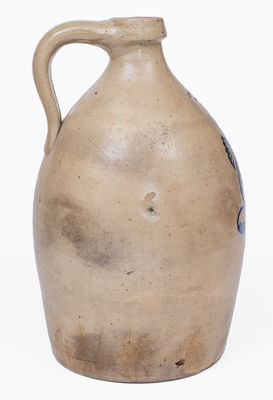 2 Gal. JOHN BURGER / ROCHESTER Stoneware Jug w/ Slip-Trailed Floral Decoration
