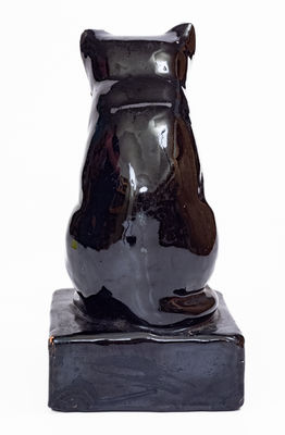 Large Glazed Stoneware Figure of a Cat, attrib. Peters and Reed, Zanesville, Ohio, early 20th century