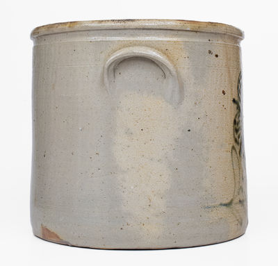 Unusual WHATELY, Mass. Stoneware Crock w/ Greenish Floral Decoration