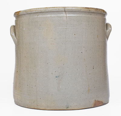 Unusual WHATELY, Mass. Stoneware Crock w/ Greenish Floral Decoration