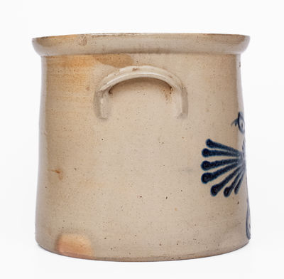 3 Gal. WHITES UTICA Stoneware Crock w/ Slip-Trailed Bird Decoration