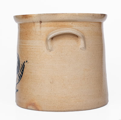 3 Gal. WHITES UTICA Stoneware Crock w/ Slip-Trailed Bird Decoration