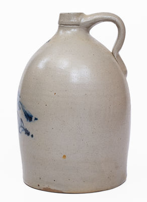 2 Gal. TROY, NY Stoneware Bird Jug, circa 1860-80