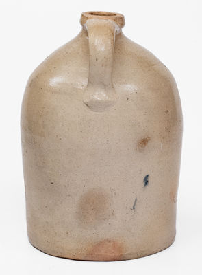 Rare J. B. MAGEE / ITHACA, NY Stoneware Jug w/ Floral Decoration, c1853-55