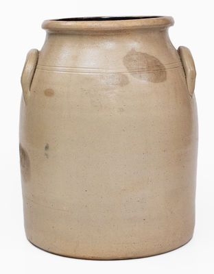 Rare 3 Gal. THOMPSON & TYLER / TROY, NY Stoneware Jar w/ Slip-Trailed Decoration