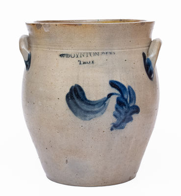 C. BOYNTON & CO. / TROY Decorated Stoneware Jar, c1825-29