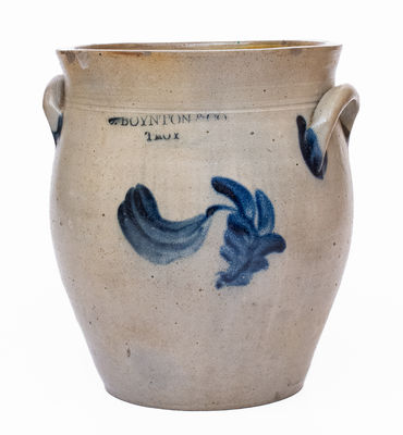 C. BOYNTON & CO. / TROY Decorated Stoneware Jar, c1825-29