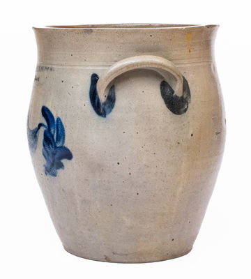 C. BOYNTON & CO. / TROY Decorated Stoneware Jar, c1825-29