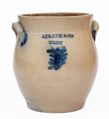 J. CLARK & CO. / TROY Decorated Stoneware Jar, c1826-28