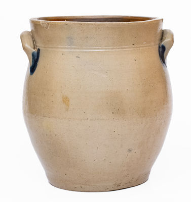 J. CLARK & CO. / TROY Decorated Stoneware Jar, c1826-28