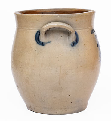 J. CLARK & CO. / TROY Decorated Stoneware Jar, c1826-28