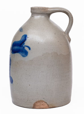 1 Gal. CORTLAND, NY Stoneware Jug w/ Cobalt Floral Decoration