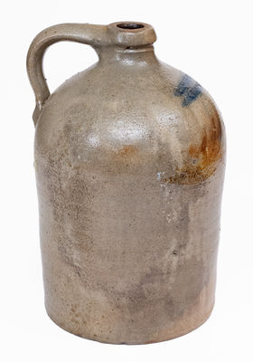 Rare M. TYLER / ALBANY, NY Stoneware Jug w/ Brushed and Incised Decoration, Inscribed