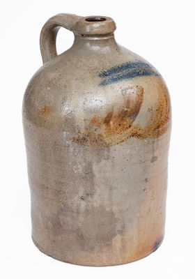 Rare M. TYLER / ALBANY, NY Stoneware Jug w/ Brushed and Incised Decoration, Inscribed