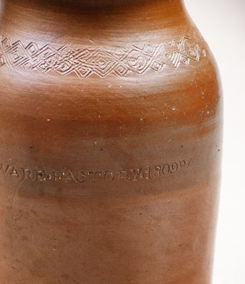 Scarce PAUL CUSHMAN S STONEWARE FACTORY 1809 Jar w/ Coggled Decoration