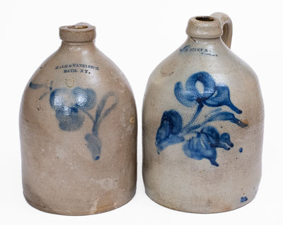 Lot of Two: Unusual Jugs, HALM & VANKLEECK / BATH, NY and G. APPLEY & CO. / ITHACA, NY