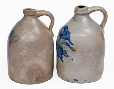 Lot of Two: Unusual Jugs, HALM & VANKLEECK / BATH, NY and G. APPLEY & CO. / ITHACA, NY