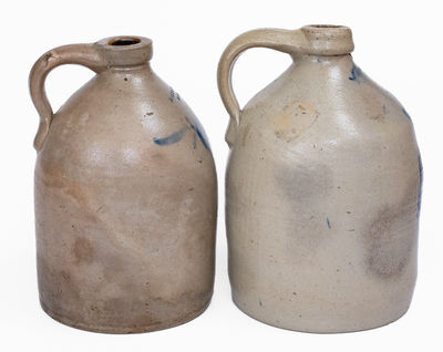 Lot of Two: Unusual Jugs, HALM & VANKLEECK / BATH, NY and G. APPLEY & CO. / ITHACA, NY