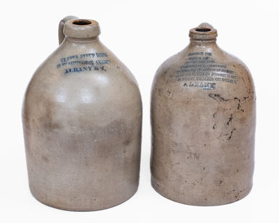 Lot of Two: Unusual ALBANY Jugs Incl. CASTOR OIL / PAINTS, OILS, DYESTUFFS, BRUSHES