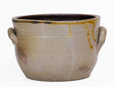 I. SEYMOUR / TROY, NY Stoneware Bowl w/ Floral Decoration, c1837-52