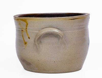 I. SEYMOUR / TROY, NY Stoneware Bowl w/ Floral Decoration, c1837-52