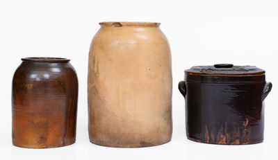 Lot of Three: Unusual ALBANY, NY Stoneware Advertising Jars