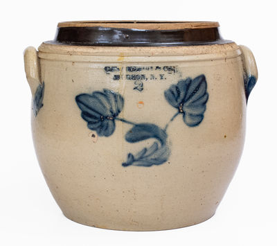 Unusual C. McARTHUR & Co. / HUDSON, N.Y. Stoneware Jar, c1850-54