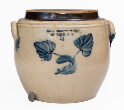 Unusual C. McARTHUR & Co. / HUDSON, N.Y. Stoneware Jar, c1850-54
