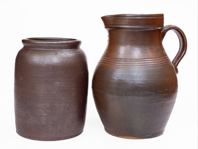 Lot of Two: Very Rare Stoneware Jars, A. HODSON / GALWAY FACTORY and ORCUTT & SMITH / ALBANY