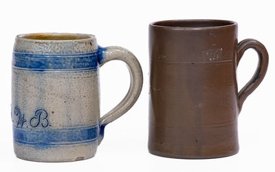 Lot of Two: Stoneware Mugs incl. ATHENS NY / POTTERY Example