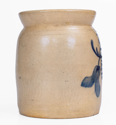 1/2 Gal. CORTLAND Stoneware Jar w/ Floral Decoration, c1867-69