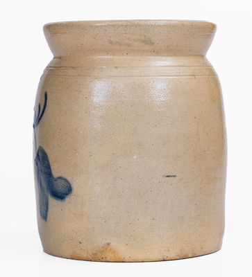 1/2 Gal. CORTLAND Stoneware Jar w/ Floral Decoration, c1867-69