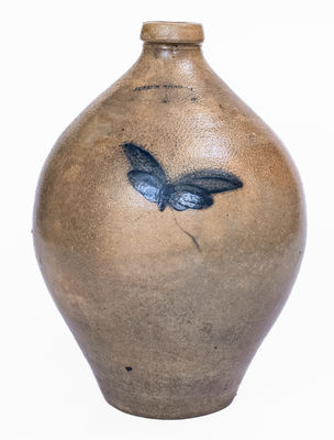 2 Gal. JULIUS NORTON / BENNINGTON, VT Stoneware Butterfly Jug, c1840