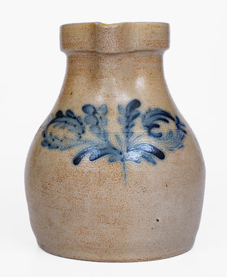 Northeastern Stoneware Pitcher w/ Floral Decoration, third quarter 19th century