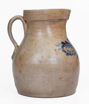 Northeastern Stoneware Pitcher w/ Floral Decoration, third quarter 19th century