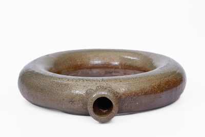 Extremely Rare Chester Webster, Randolph County, NC Stoneware Ring Flask