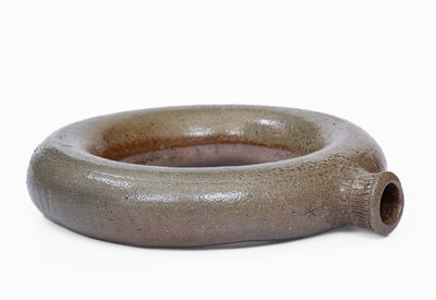 Extremely Rare Chester Webster, Randolph County, NC Stoneware Ring Flask